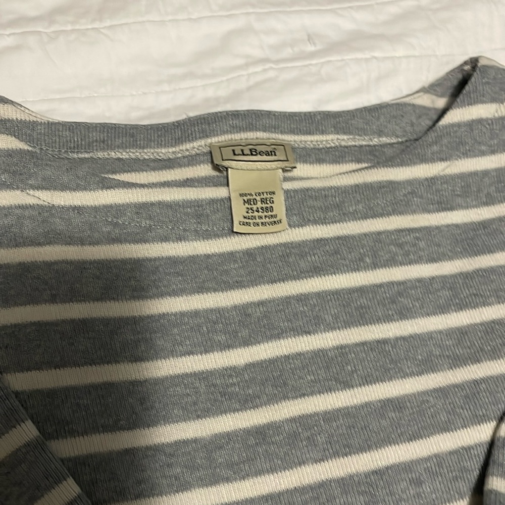 LL Bean medium boatneck, 3/4 sleeve top.